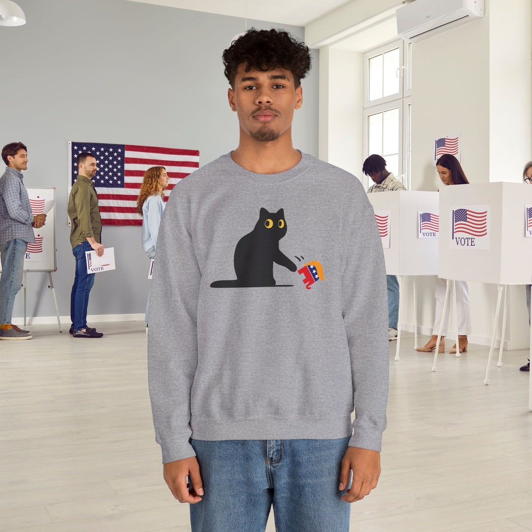 Black Cat vs. MAGA GOP Elephant Sweatshirt