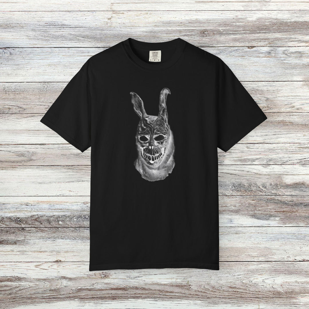 Mad World Donnie Darko Inspired Distorted Rabbit Skull T-Shirt | Dark Surreal Bunny Graphic