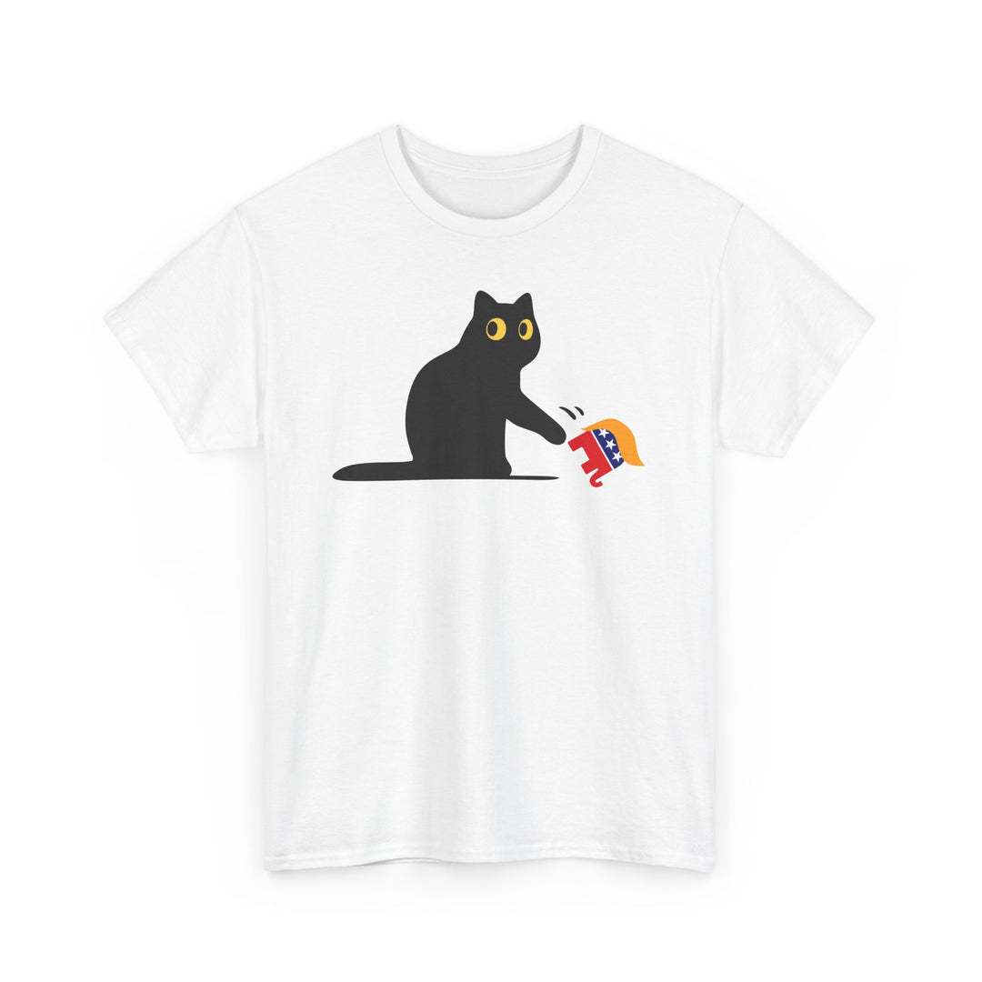 Kamala Harris 2024 Victory T-Shirt - Black Cat vs. GOP Elephant