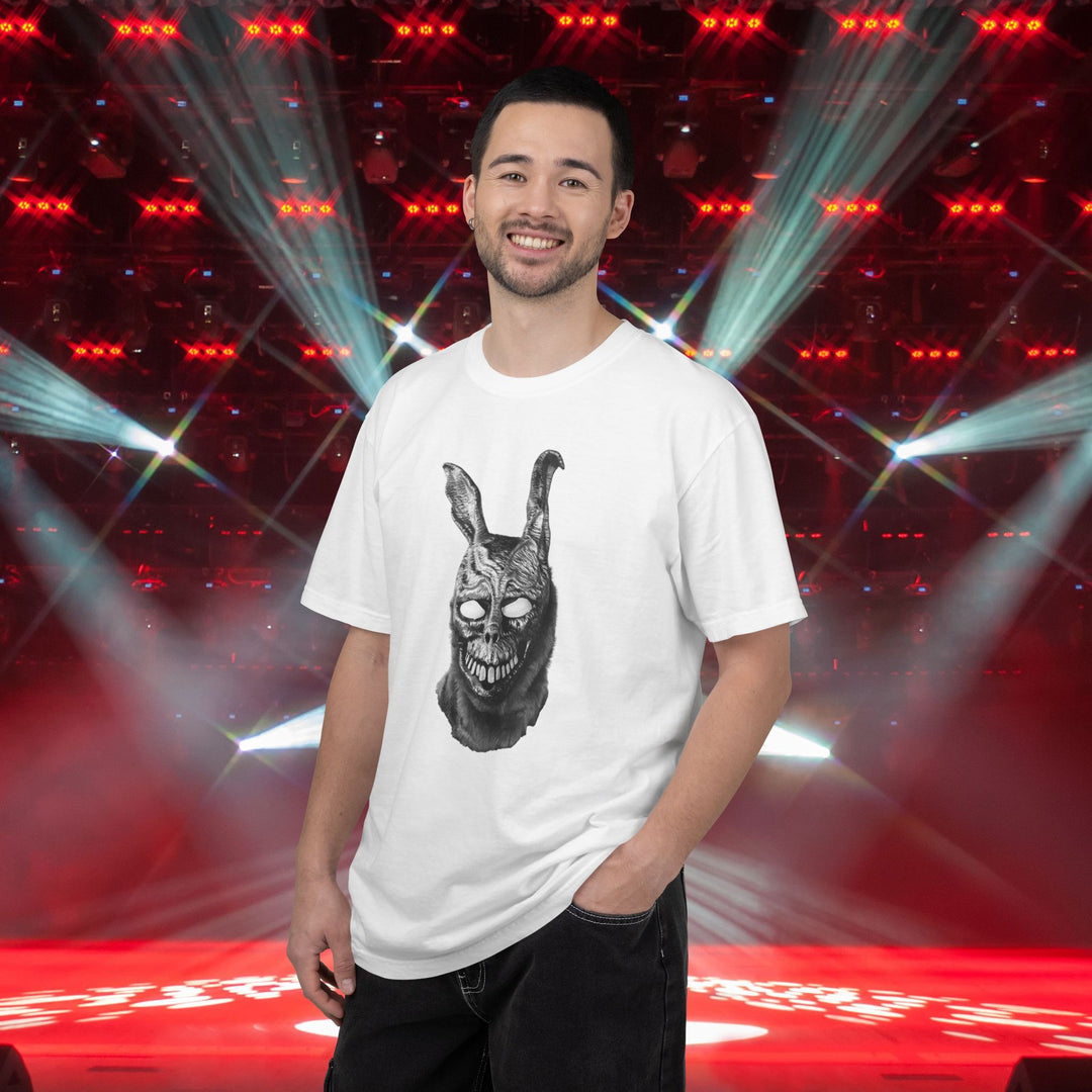 Mad World Donnie Darko Inspired Distorted Rabbit Skull T-Shirt | Dark Surreal Bunny Graphic