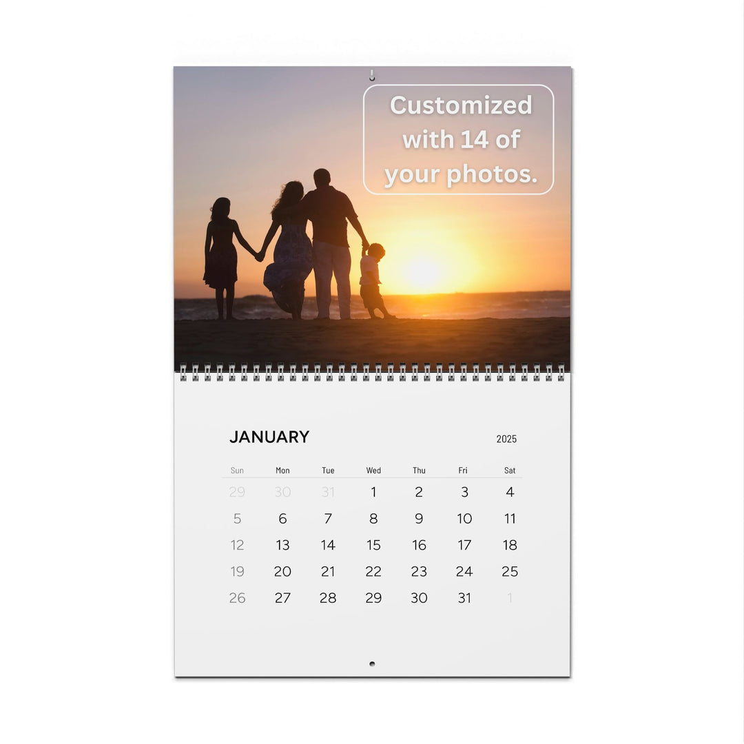 Custom 2025 Photo Wall Calendar - Personalized Picture Monthly Calendar - Custom Family Photo Keepsake