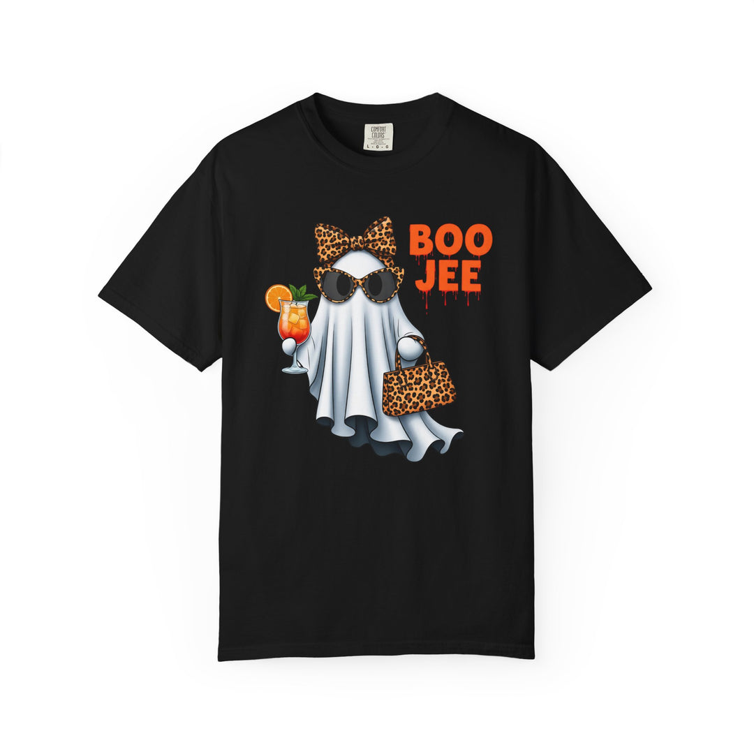 Funny Fall Boo Jee T-Shirt | Fancy Ghost with Designer Bag and Cocktail | Unisex Comfort Colors® Tee