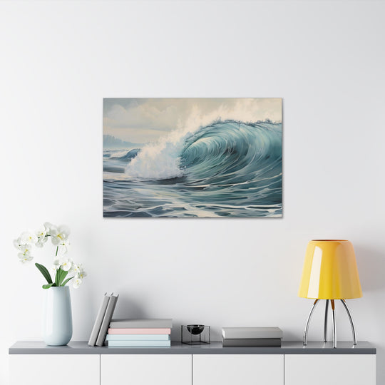 Blue Waves Ocean Mist - Large 36" x 24" Canvas Wrap
