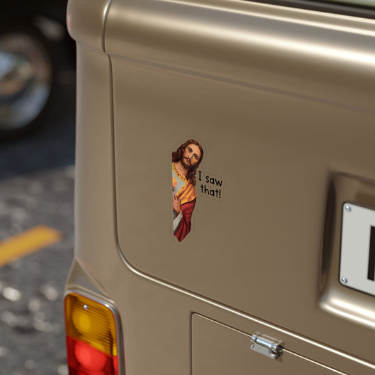 Jesus "I Saw That!" Illustration Sticker | Die-Cut Outdoor Sticker