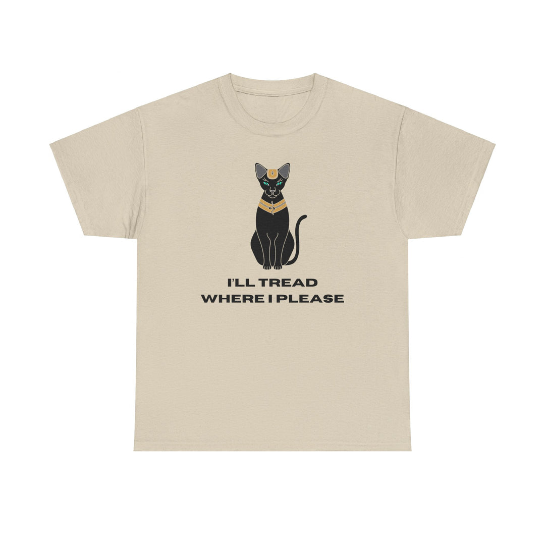 Empowering T-Shirt - I'll Tread Where I Please - Black Cat with Snake Design - Gadsden Flag