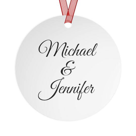 Personalized Christmas Ornament with Names and Calendar Date