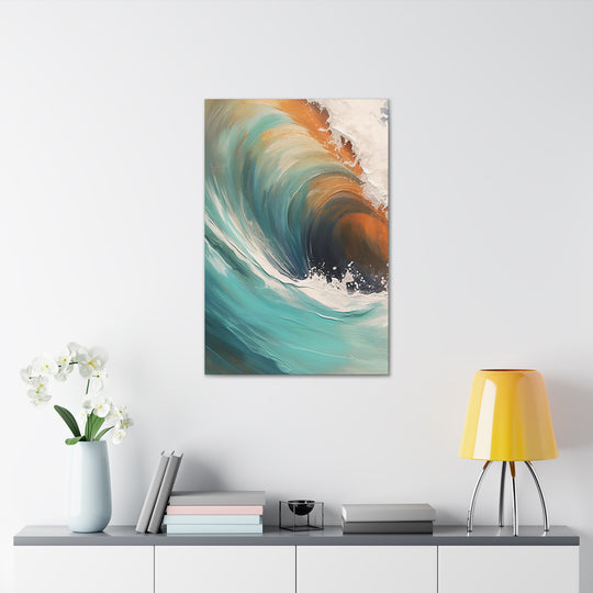 Sunrise Ocean Waves - Large 36" x 24" Canvas Wrap