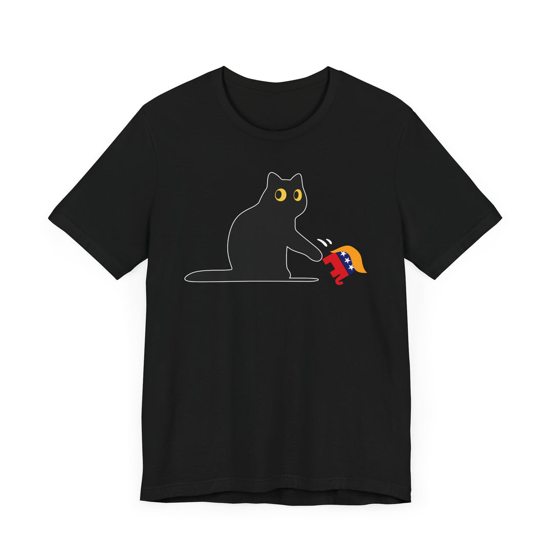 Black Cat T-Shirt - Anti-Trump GOP Elephant Knockdown