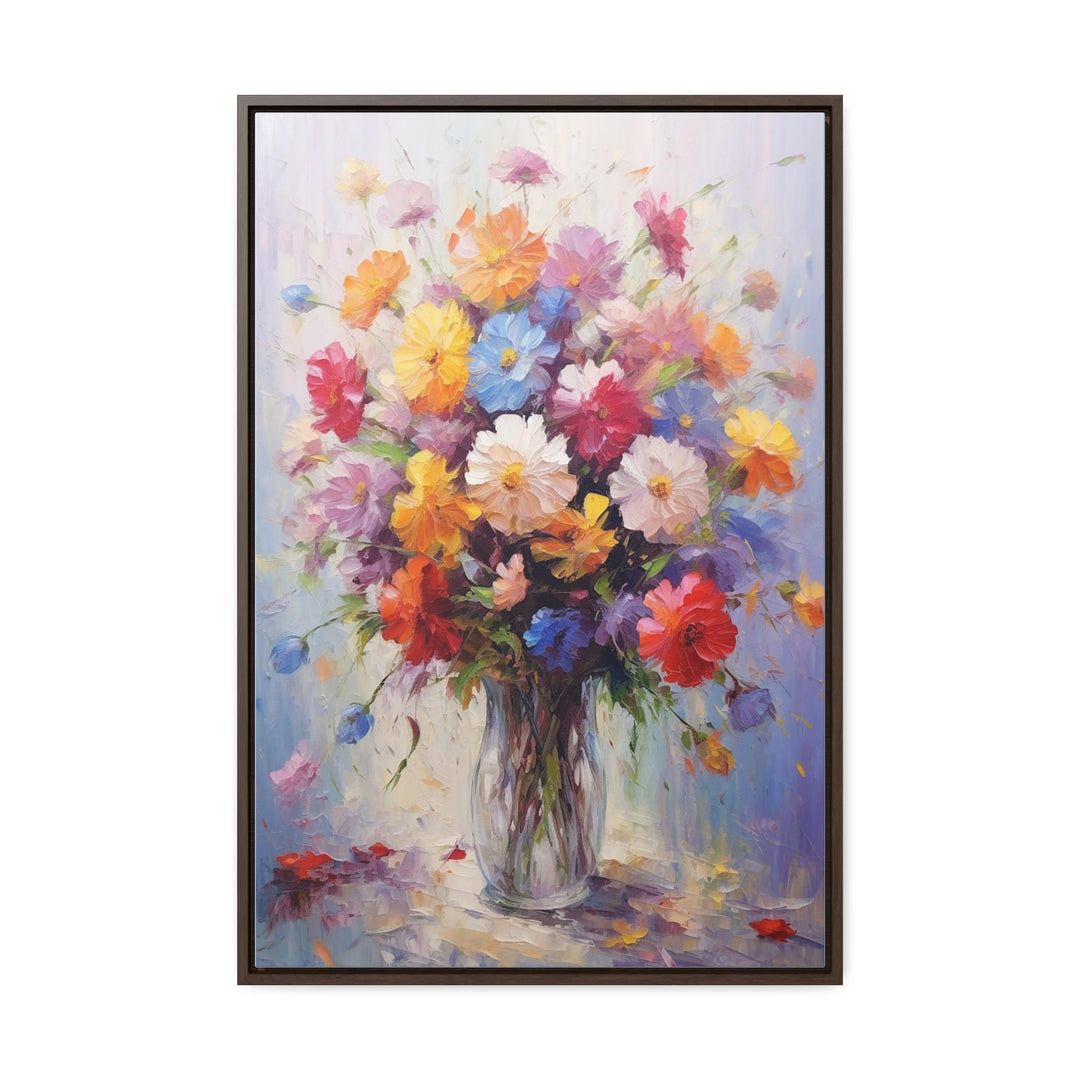 Floral Bouquet Original Colorful Flowers Watercolor Painting Framed