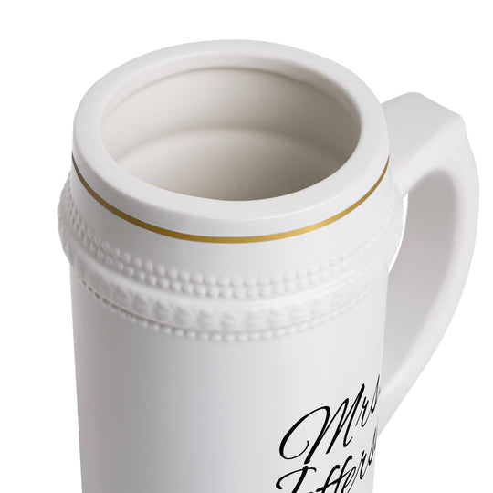 Personalized Bride &amp; Groom Mr. and Mrs. Beer Stein | Custom Ceramic Wedding Mug