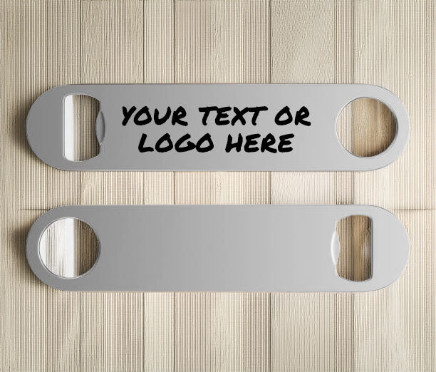 Custom Text Bar Bottle Opener | Personalized Metal Bottle Opener Text or Logo