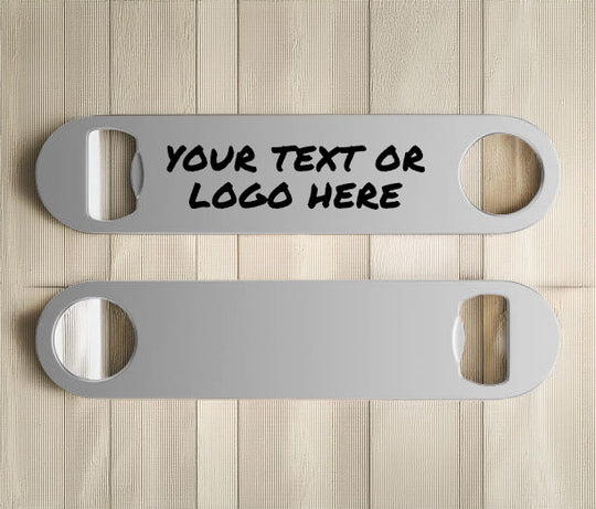 Custom Text Bar Bottle Opener | Personalized Metal Bottle Opener Text or Logo
