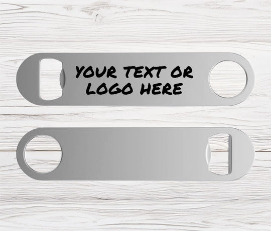 Custom Text Bar Bottle Opener | Personalized Metal Bottle Opener Text or Logo