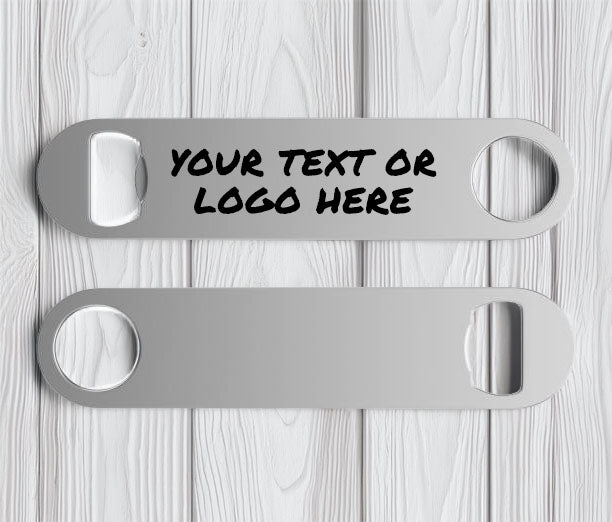Custom Text Bar Bottle Opener | Personalized Metal Bottle Opener Text or Logo