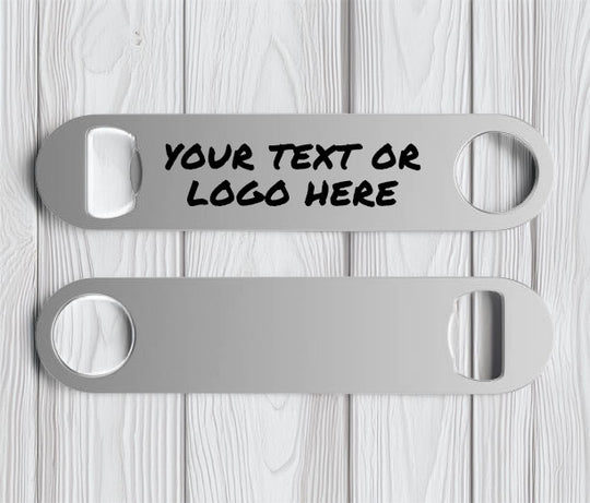 Custom Text Bar Bottle Opener | Personalized Metal Bottle Opener Text or Logo