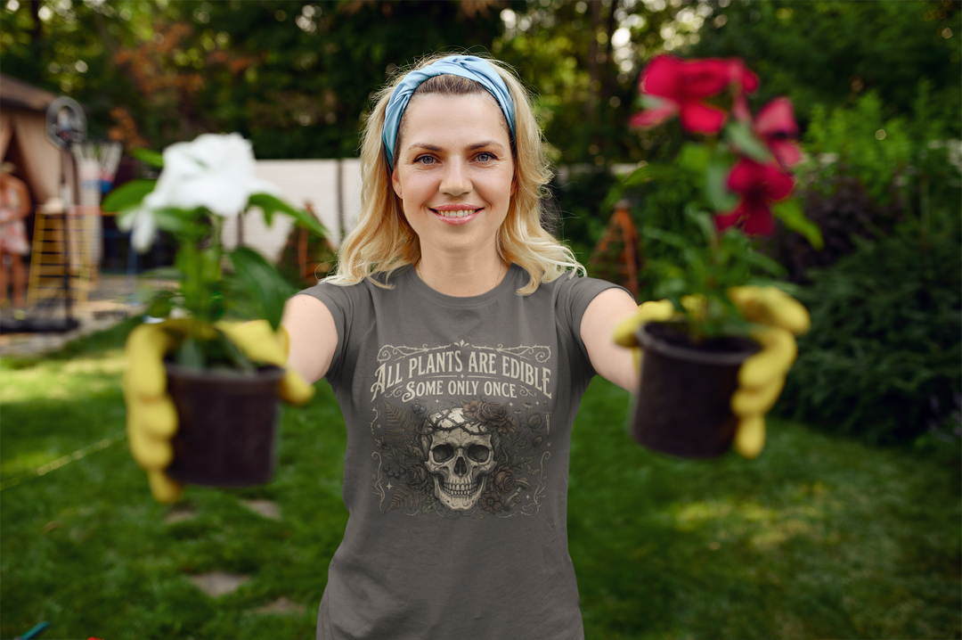 All Plants Are Edible Some Only Once Comfort Colors® Shirt | Funny Gothic Botanical T-Shirt