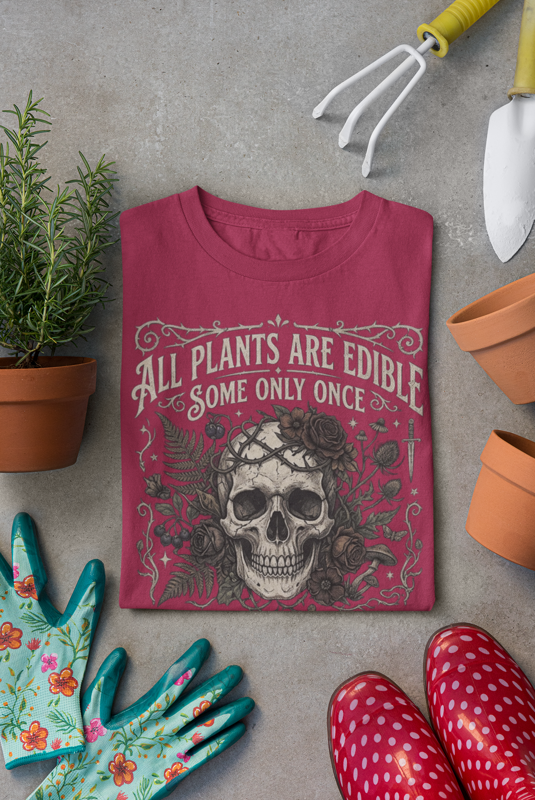 All Plants Are Edible Some Only Once Comfort Colors® Shirt | Funny Gothic Botanical T-Shirt