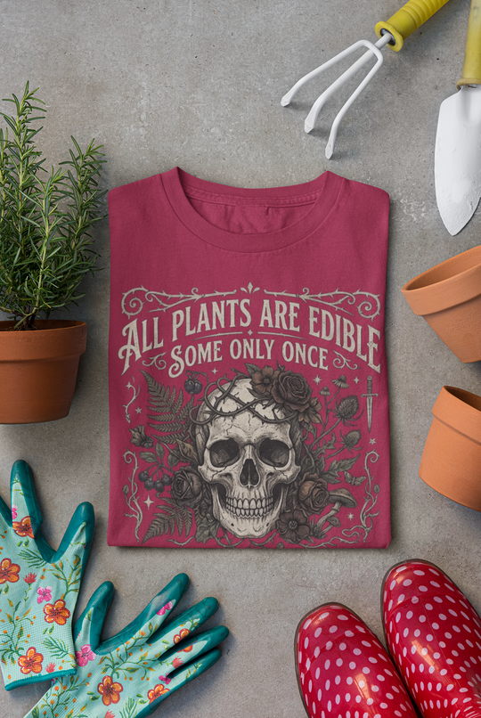 All Plants Are Edible Some Only Once Comfort Colors® Shirt | Funny Gothic Botanical T-Shirt