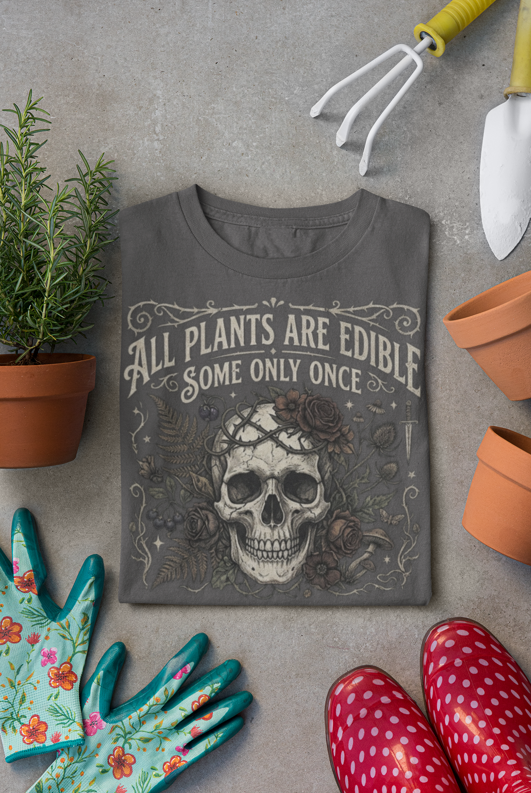 All Plants Are Edible Some Only Once Comfort Colors® Shirt | Funny Gothic Botanical T-Shirt