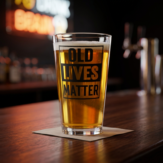 Old Lives Matter Pint Glass - Custom Birthday Gift Beer Glass Personalized Gift