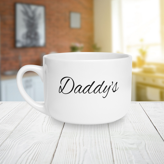 Personalized Script Name with Hug in a Mug Latte Mug | 25oz Ceramic Coffee Mug