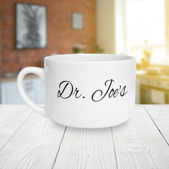 Personalized Script Name with Hug in a Mug Latte Mug | 25oz Ceramic Coffee Mug