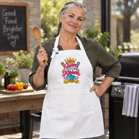 Personalized Queen of the Kitchen Apron with Crown and Utensils | Custom Name Apron | Christmas Gift for Her