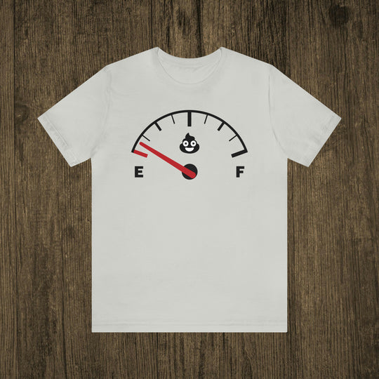 Give a Shit Meter Shirt - Funny T-Shirt with Gas Gauge Running Low
