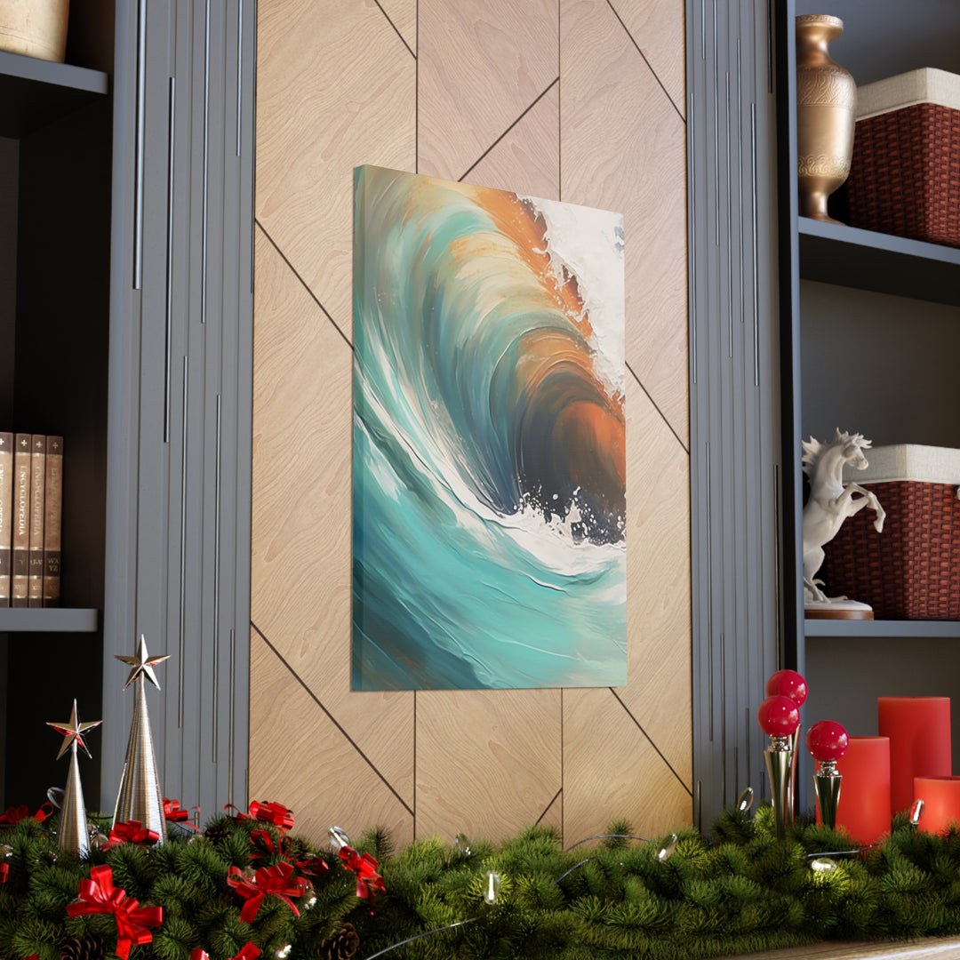 Sunrise Ocean Waves - Large 36" x 24" Canvas Wrap
