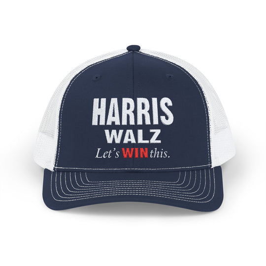 Harris Walz 2024 Embroidered Snapback Trucker Cap