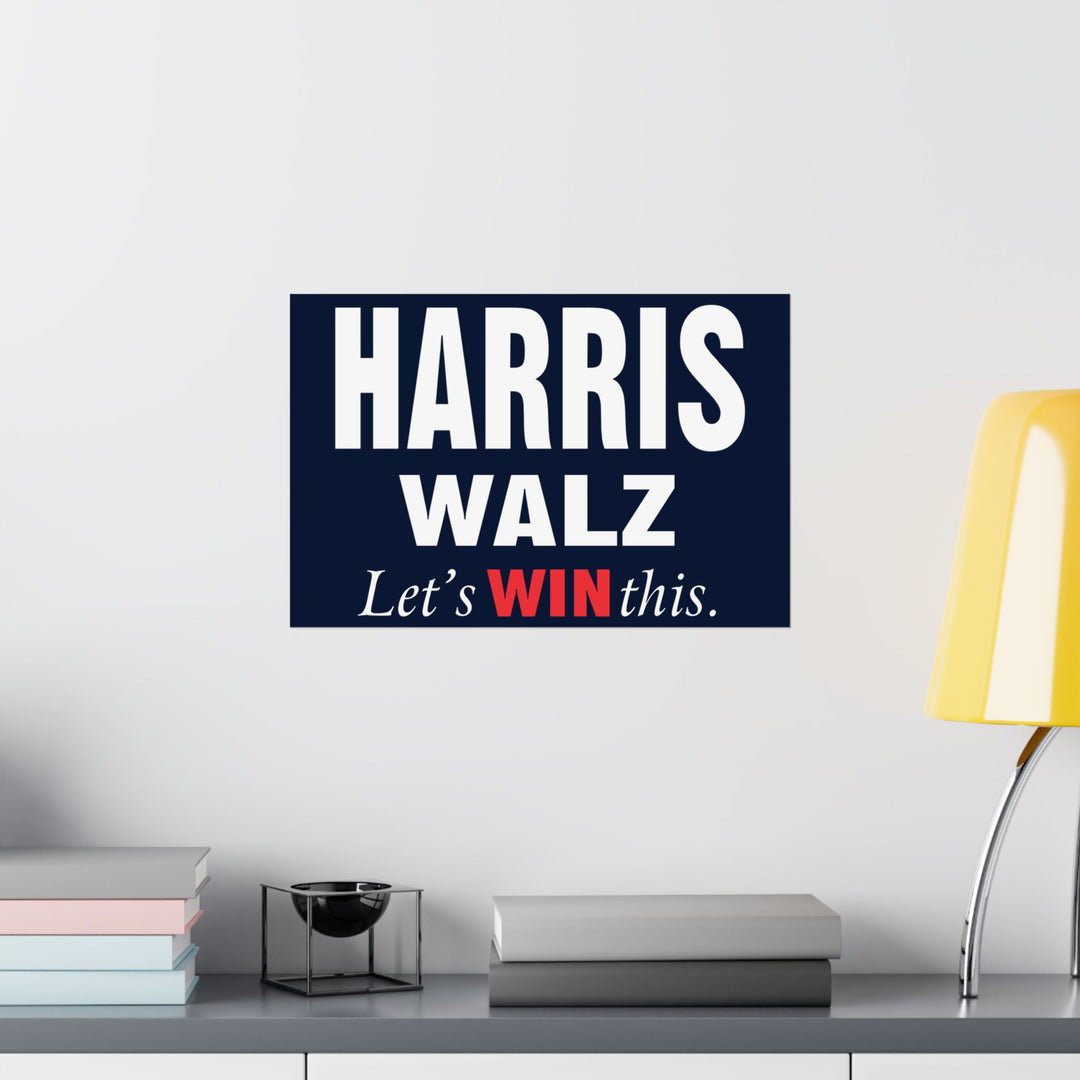 Harris Walz 2024 Campaign Poster - Matte Horizontal Election Print