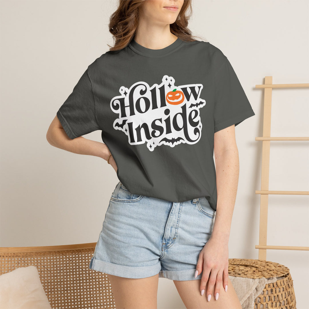 Hollow Inside Evil Pumpkin Halloween T-Shirt | Funny Spooky Halloween Season Shirt