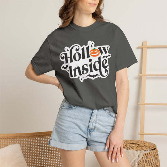 Hollow Inside Evil Pumpkin Halloween T-Shirt | Funny Spooky Halloween Season Shirt