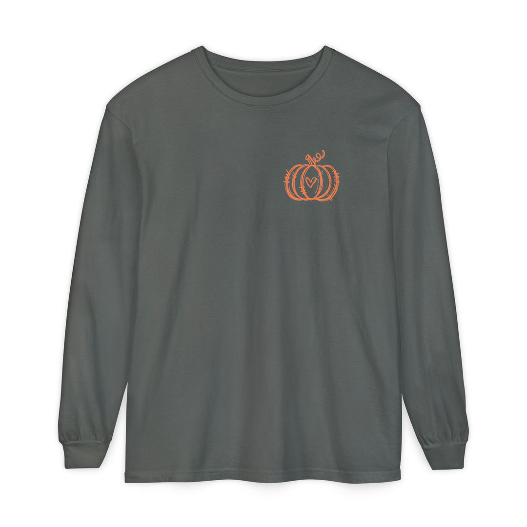 Hand-Drawn Pumpkin Long Sleeve T-Shirt | Pumpkin Sketch Shirt | Cute Fall Graphic Tee