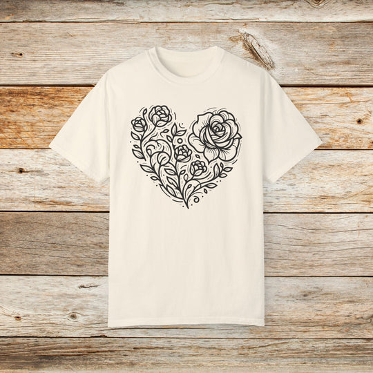 Blooming Heart Rose Graphic T-Shirt