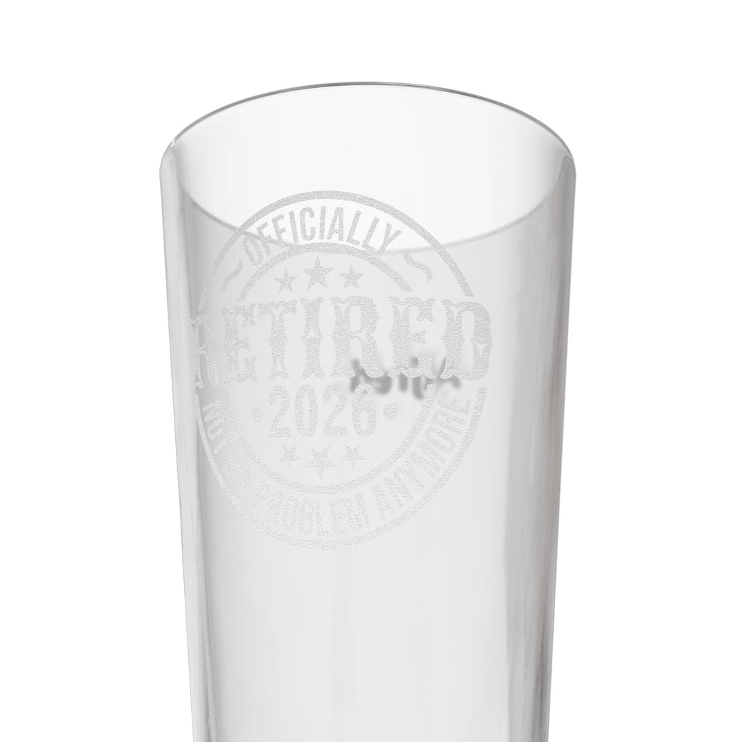 Officially Retired Personalized Engraved Pint Glass