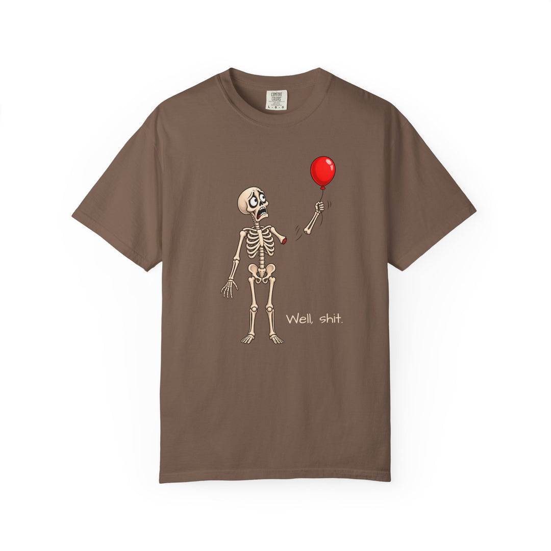 Funny Fall Skeleton and Balloon T-Shirt | Unisex Comfort Colors® Tee