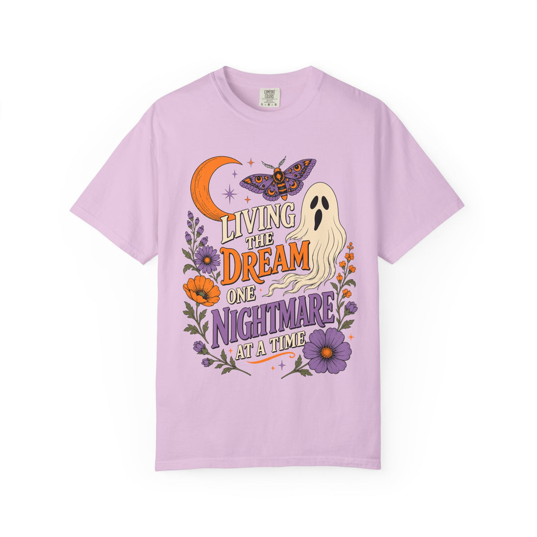 Living the Dream One Nightmare at a Time Trendy Fall T-Shirt for Halloween Season