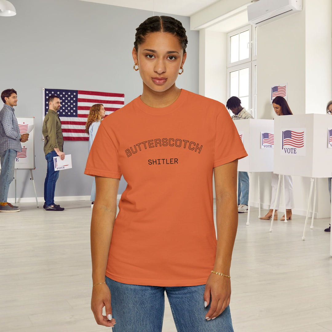Butterscotch Shitler T-Shirt | Anti-Trump Anti-MAGA 2026 Election Blue Wave Tee Shirt