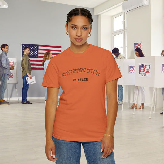 Butterscotch Shitler T-Shirt | Anti-Trump Anti-MAGA 2026 Election Blue Wave Tee Shirt