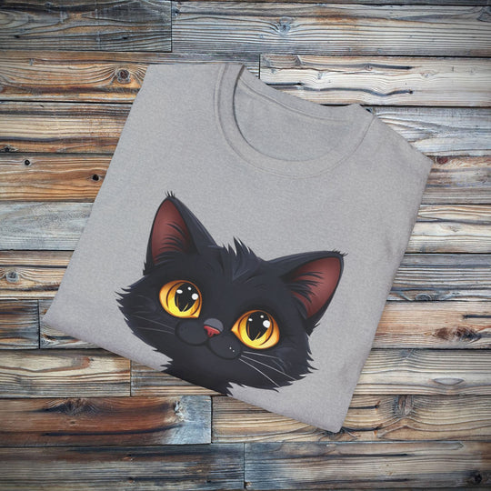 Cute Black Cat Unisex Tee - Softstyle T-Shirt, Funny Cat Lover Gift, Halloween Shirt