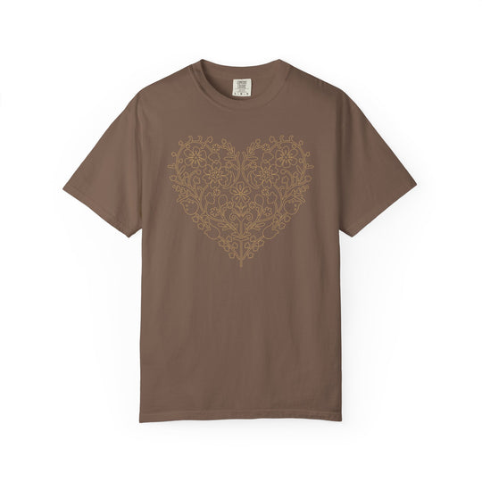 BOHO Floral Heart T-Shirt | Fall Flowers &amp; Hearts Comfort Colors® Tee for Women