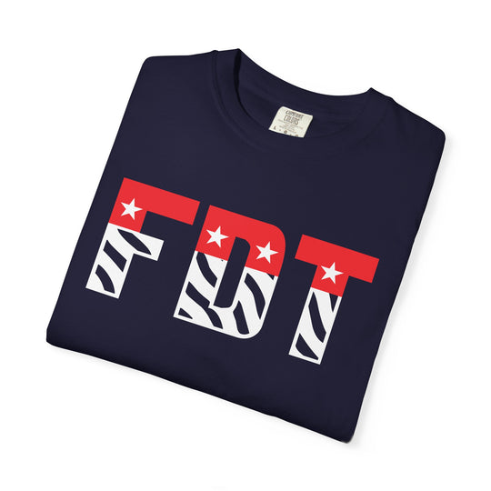 FDT flag letters T-shirt | American flag typography political tee