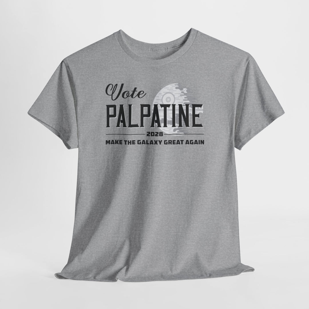 Funny Vote Palpatine 2028 Parody Political Graphic Tee for Sci-Fi Fans