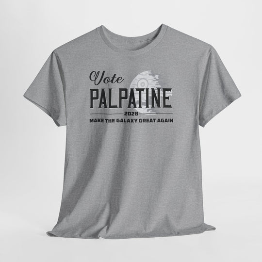 Funny Vote Palpatine 2028 Parody Political Graphic Tee for Sci-Fi Fans