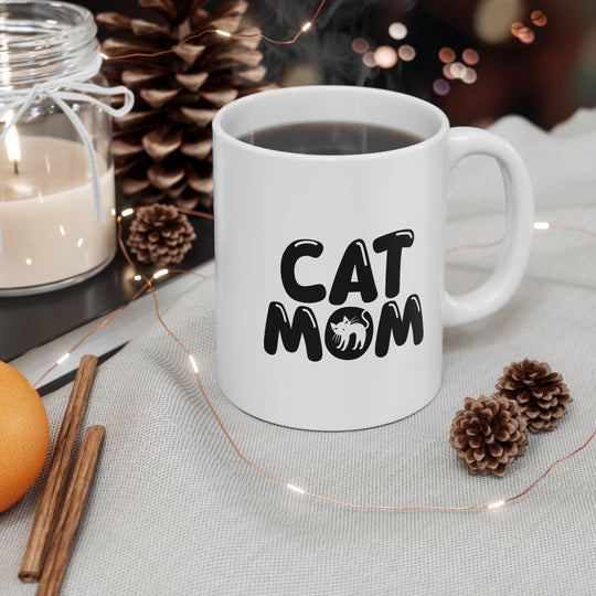 Personalized Cat Mom Mug | Ceramic Custom Coffee Cup for Cat Lovers