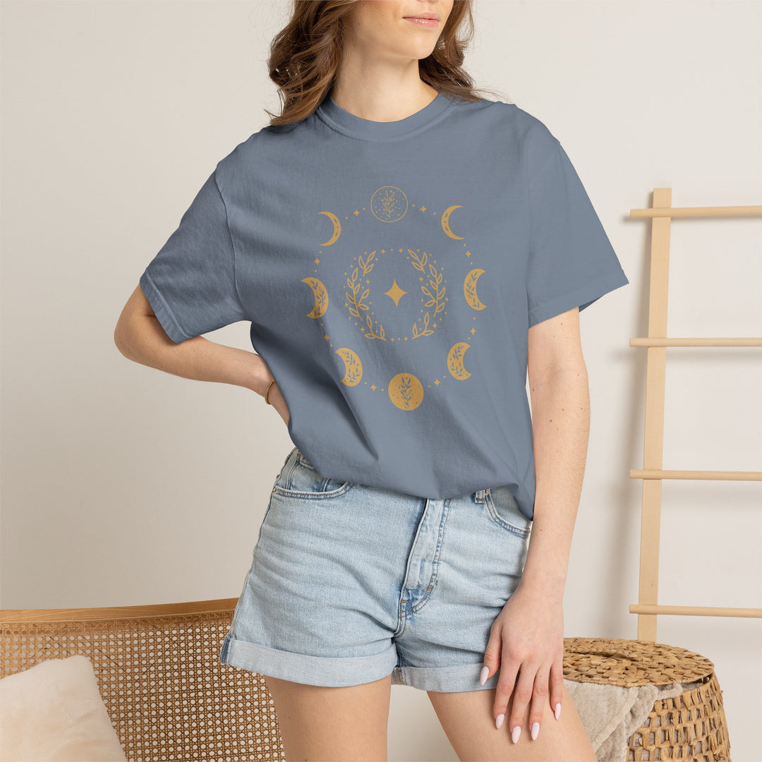 Boho Moon Phases T-Shirt | Celestial Lunar Graphic Tee | Mystic Bohemian Shirt