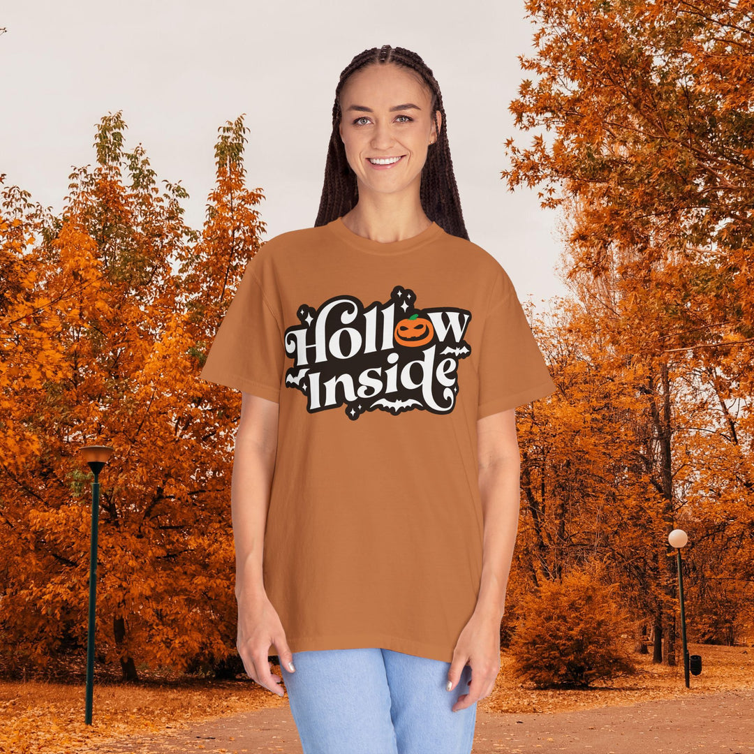 Hollow Inside Evil Pumpkin Halloween T-Shirt | Funny Spooky Halloween Season Shirt