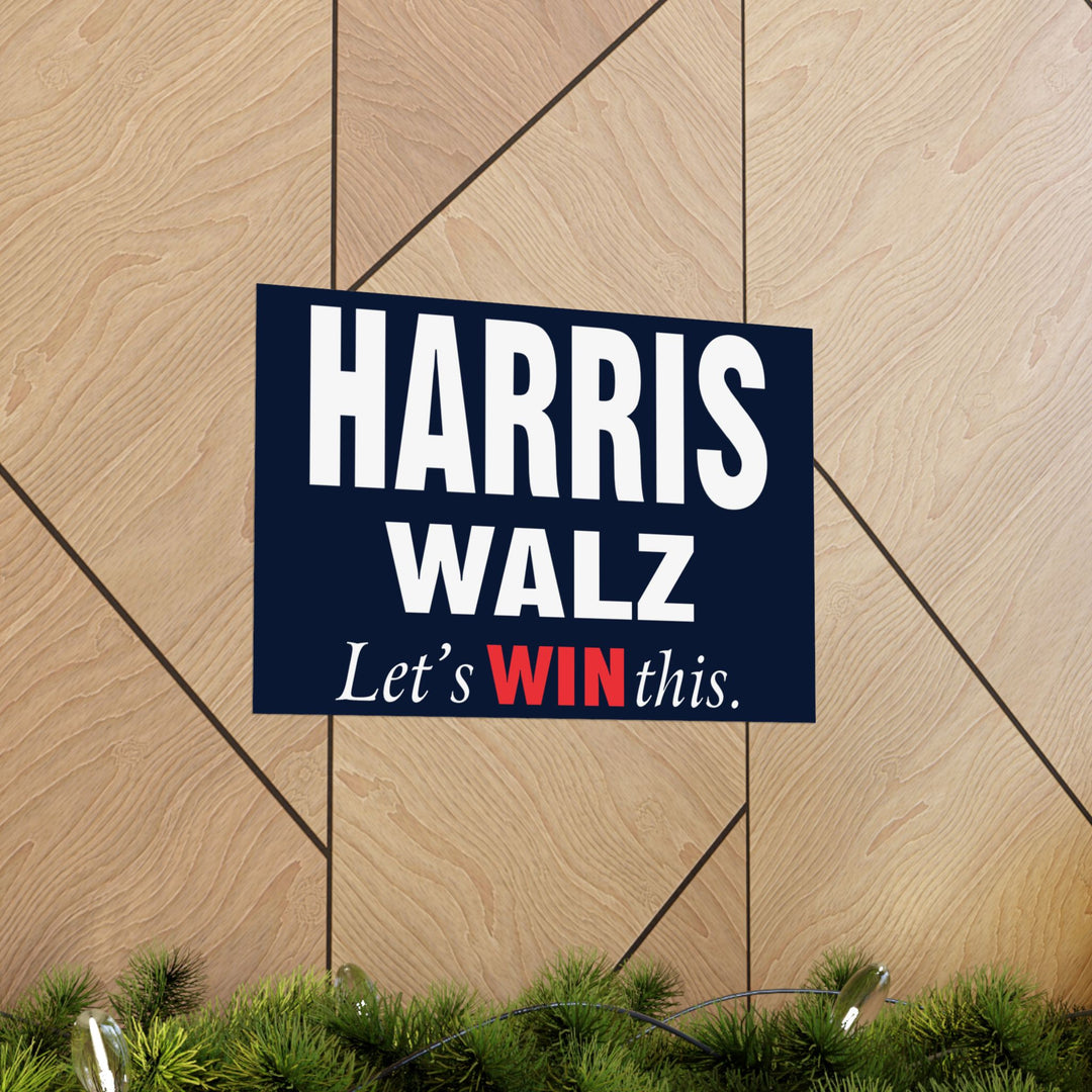 Harris Walz 2024 Campaign Poster - Matte Horizontal Election Print