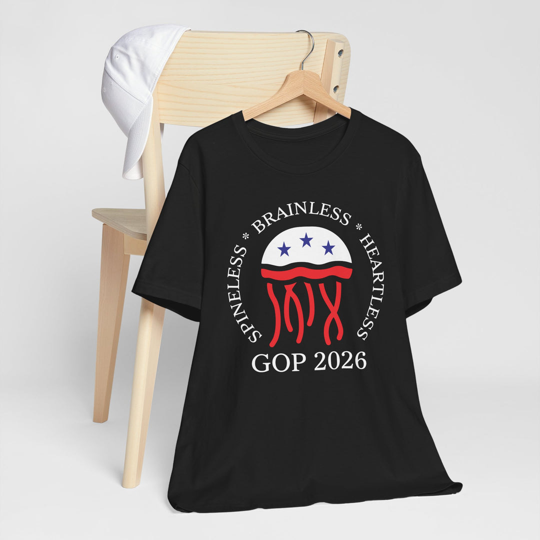 Jellyfish GOP Logo T-Shirt - Funny Anti-Trump Shirt | Satirical Anti-MAGA Graphic Tee for Political Humor